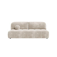 SCHLAFSOFA Chenille Beige  inkl. Zierkissen, Rückenkissen, Bettkasten, Schlaffunktion, Rücken echt, Liegefläche im Originalstoff  - Beige/Schwarz, MODERN, Kunststoff/Textil (210/88/104cm) - Milino
