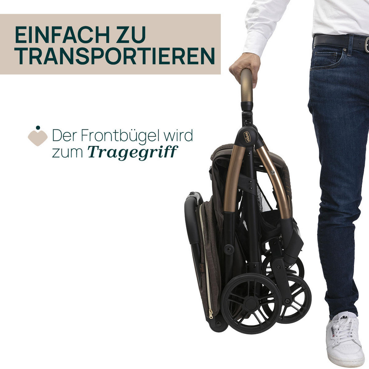 BUGGY GOODY XPLUS  - Bronzefarben, Basics, Textil/Metall (47/86/106cm) - Chicco