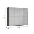 SCHWEBETÜRENSCHRANK 271/223/68 cm 4-türig Graphitfarben, Grau  - Chromfarben/Graphitfarben, Design, Glas/Holzwerkstoff (271/223/68cm) - Novel