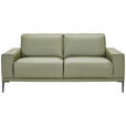 2-SITZER-SOFA in Leder Olivgrün  - Schwarz/Olivgrün, Design, Leder/Metall (180/82/92cm) - Johann Jakob
