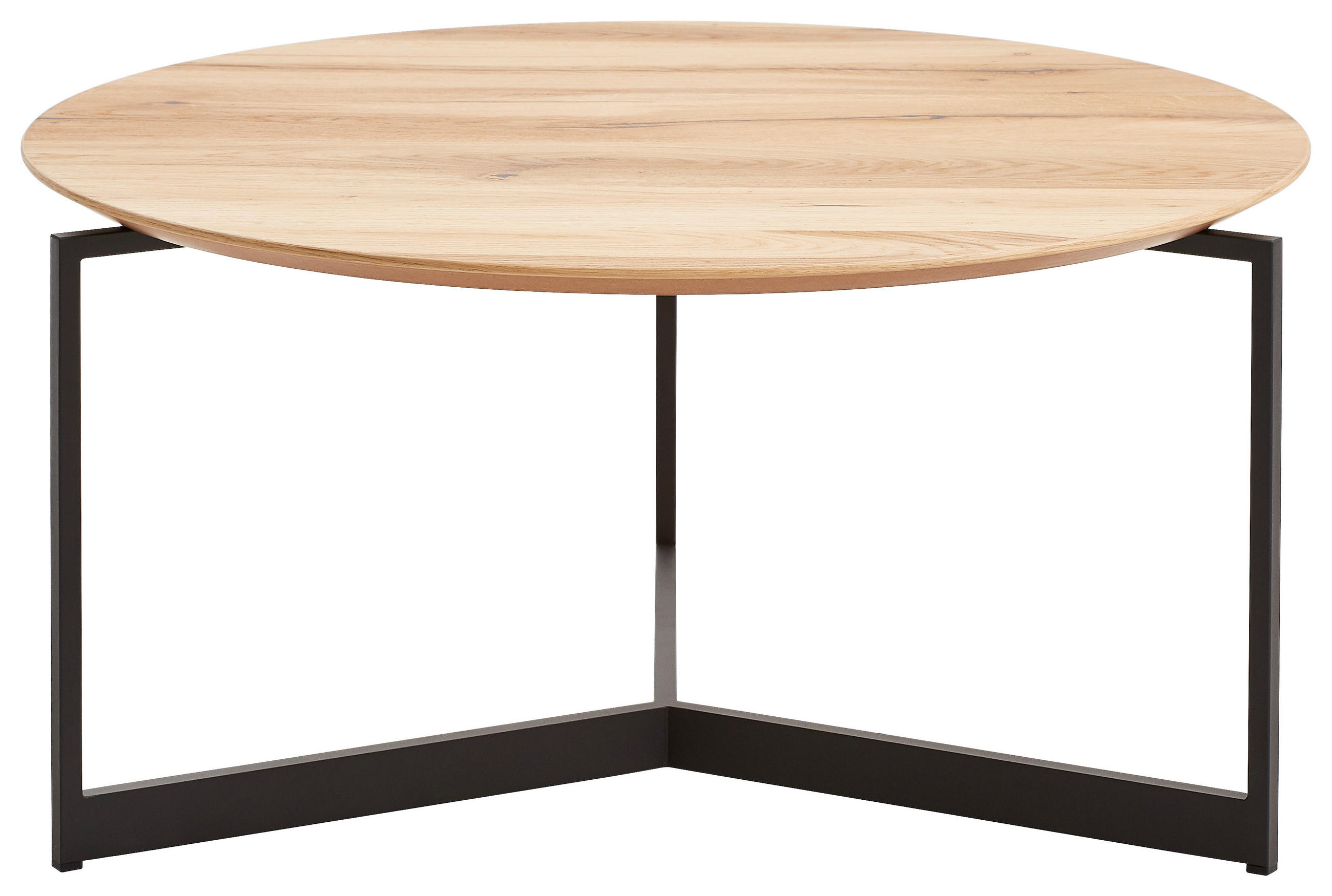 COUCHTISCH Eiche furniert 83/83/42 cm Anthrazit, Eichefarben  - Eichefarben/Anthrazit, Design, Holz/Metall (83/83/42cm) - Venjakob