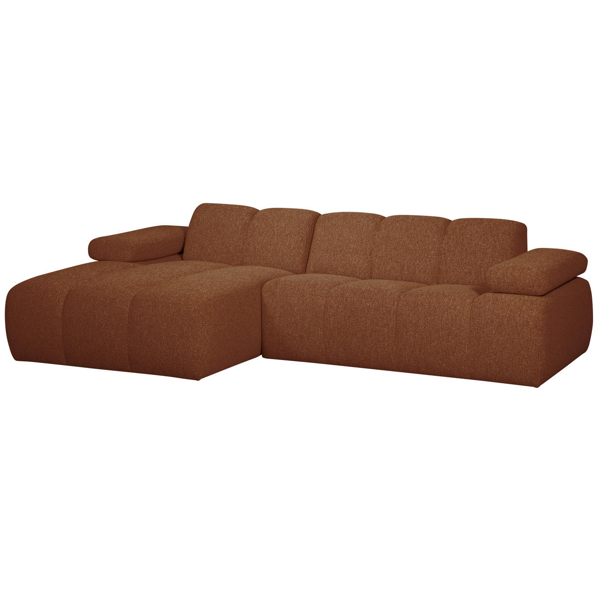 ECKSOFA Mojo Rostfarben Bouclé Armteilverstellung  - Rostfarben/Schwarz, MODERN, Kunststoff/Textil (160/284cm) - Livetastic