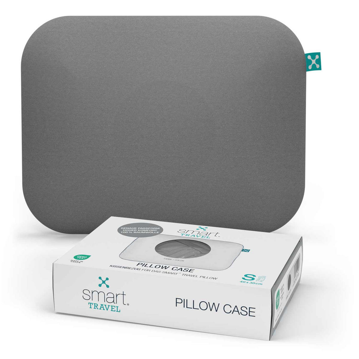 NACKENKISSENBEZUG TRAVEL  - Grau, Basics, Textil (40/30cm) - Smartsleep