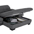 ECKSOFA in Webstoff Dunkelgrau  265/180 cm  - Dunkelgrau/Schwarz, Design, Textil/Metall (265/180cm) - Carryhome