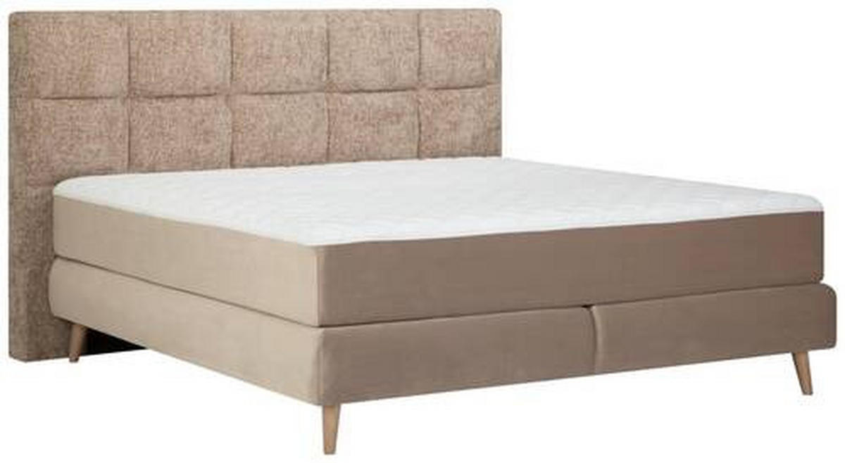 BOXSPRINGBETT 180/200 cm  in Beige  - Beige/Naturfarben, KONVENTIONELL, Holz/Textil (180/200cm) - Welnova