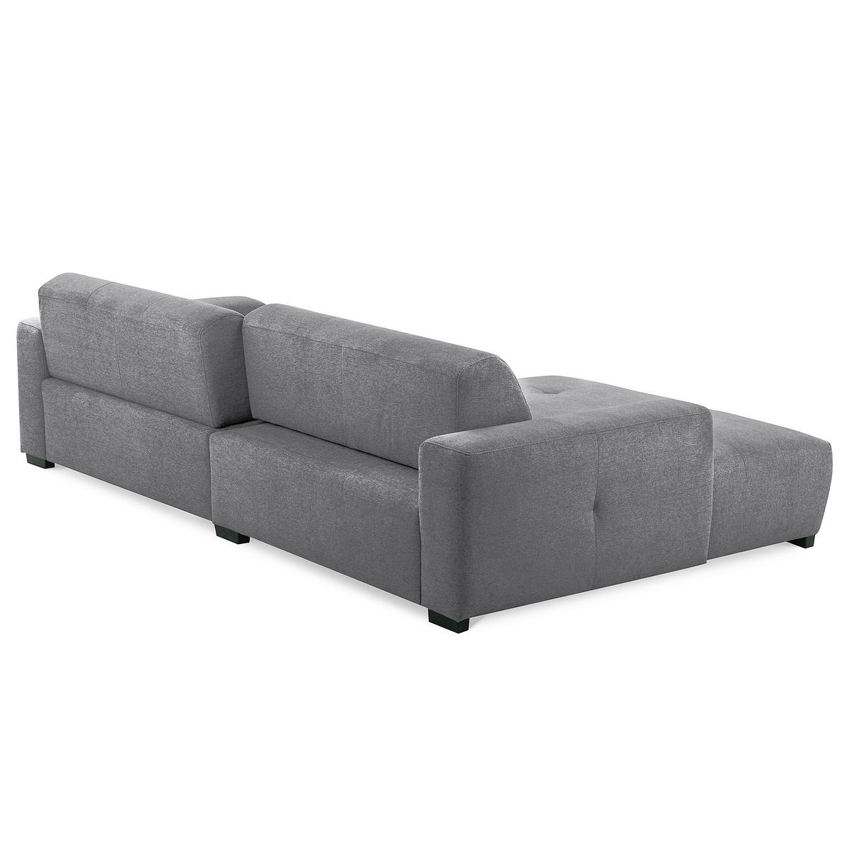ECKSOFA AUSTIN Grau Flachgewebe Sitztiefenverstellung  - Schwarz/Grau, Design, Kunststoff/Textil (169/286cm) - Livetastic