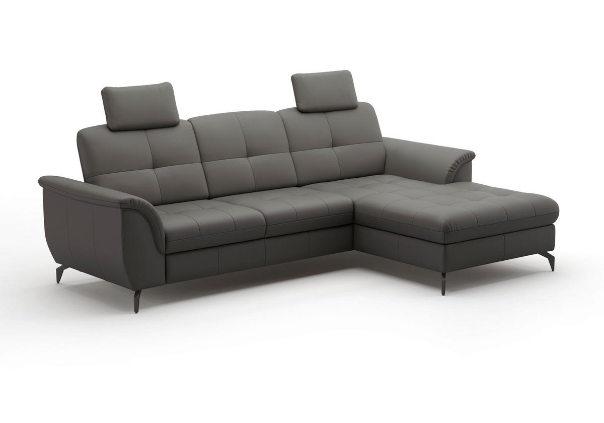 KOPFSTÜTZE - Anthrazit, MODERN, Leder (50/25/12cm) - Sit & More