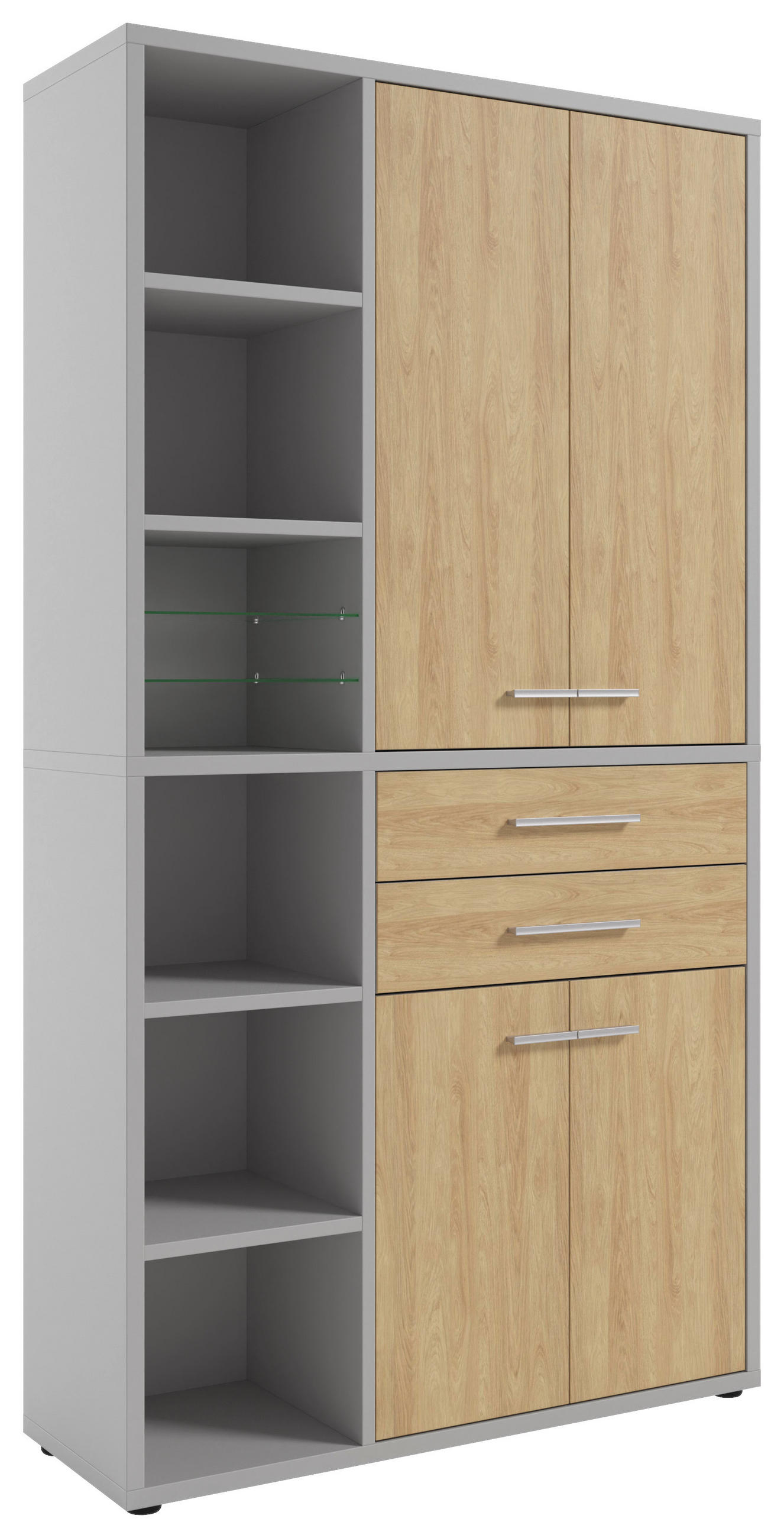 AKTENSCHRANK Eiche Hellgrau, Hickory  - Hellgrau/Hickory, MODERN, Holz/Holzwerkstoff (116,5/215,4/40cm) - Novel