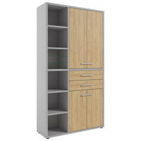 AKTENSCHRANK Eiche Hellgrau, Hickory  - Hellgrau/Hickory, MODERN, Holz/Holzwerkstoff (116,5/215,4/40cm) - Novel