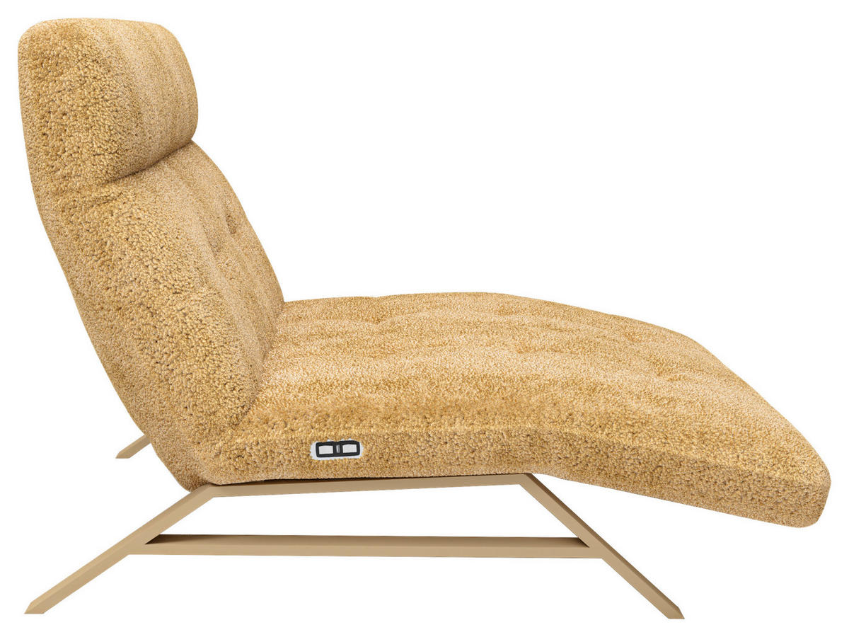 RELAXLIEGE Chenille, Teddystoff Goldfarben  - Goldfarben/Cappuccino, Design, Textil/Metall (120/54-113/158-198cm) - Pure Home Lifestyle