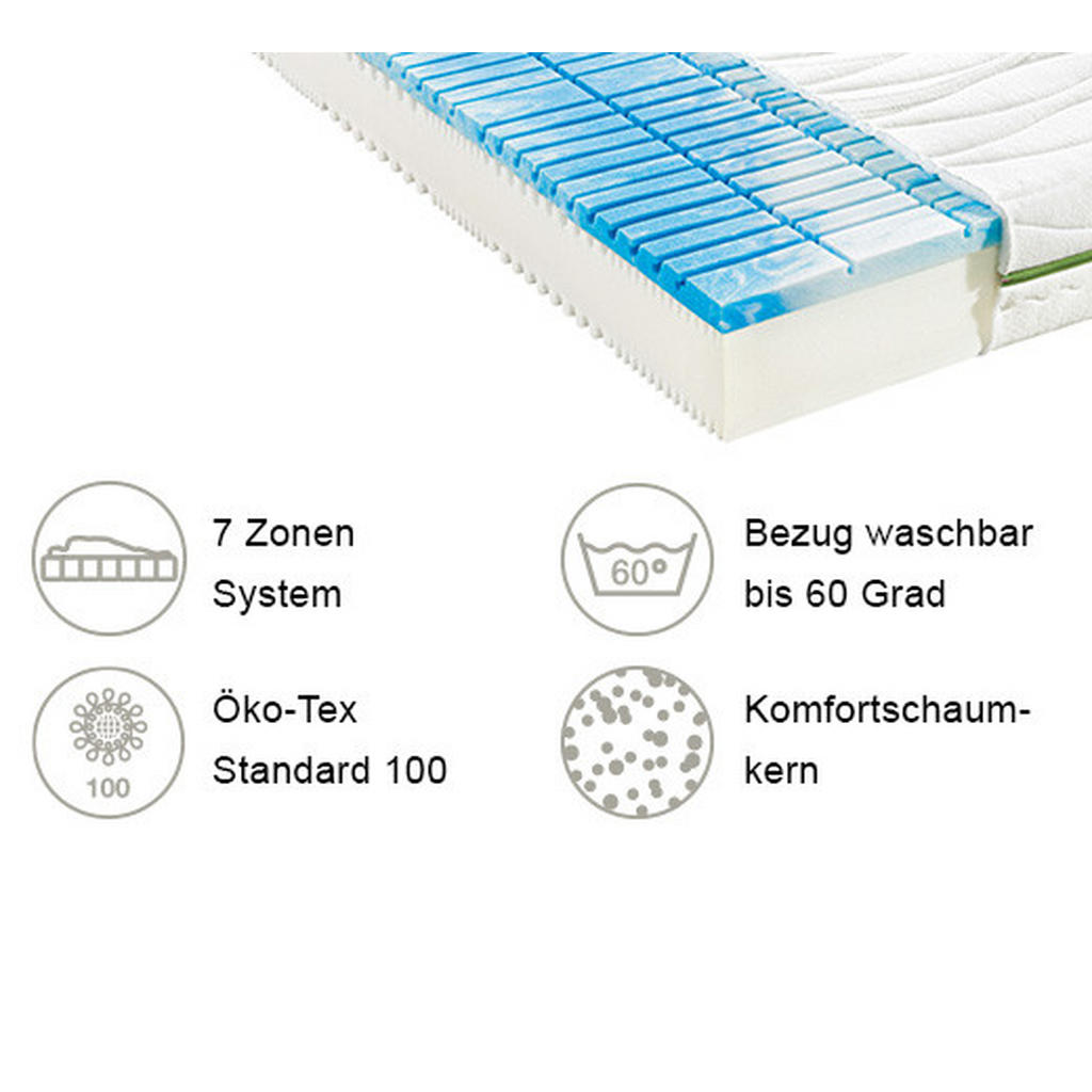 Thumbnail - Valnatura Komfortschaummatratze, Weiß, Textil, H3, 200x200 cm, Made in Germany, Oeko-Tex® Standard 100, Oeko-Tex® Made I...
