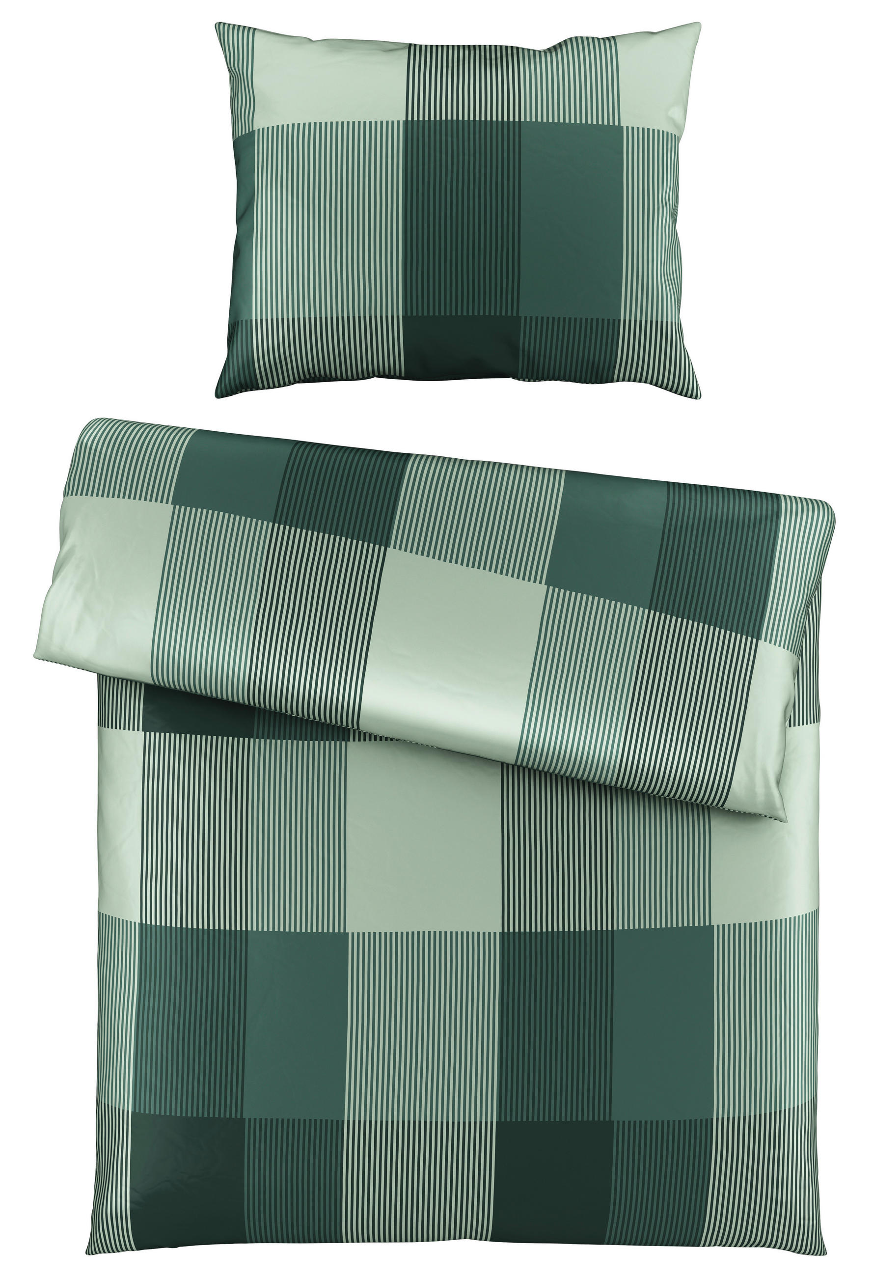 POVLEČENÍ, satén, zelená, 140/200 cm - zelená, Konvenční, textil (140/200cm) - Esposa