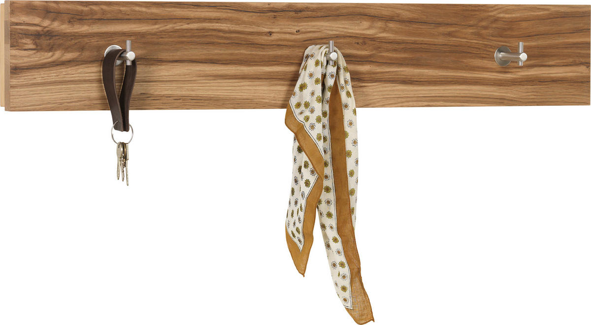 HAKENLEISTE  in Altholz, Eiche furniert, mehrschichtige Massivholzplatte (Tischlerplatte) Eichefarben  - Eichefarben, Natur, Holz (96/15,6/5,2cm) - Voglauer