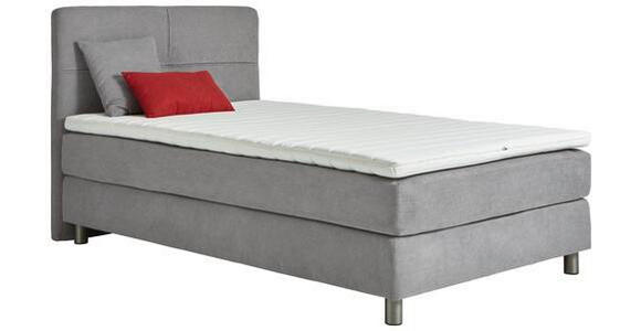 BOXSPRINGBETT 120/200 cm  in Grau  - Silberfarben/Grau, Design, Textil (120/200cm) - Xora