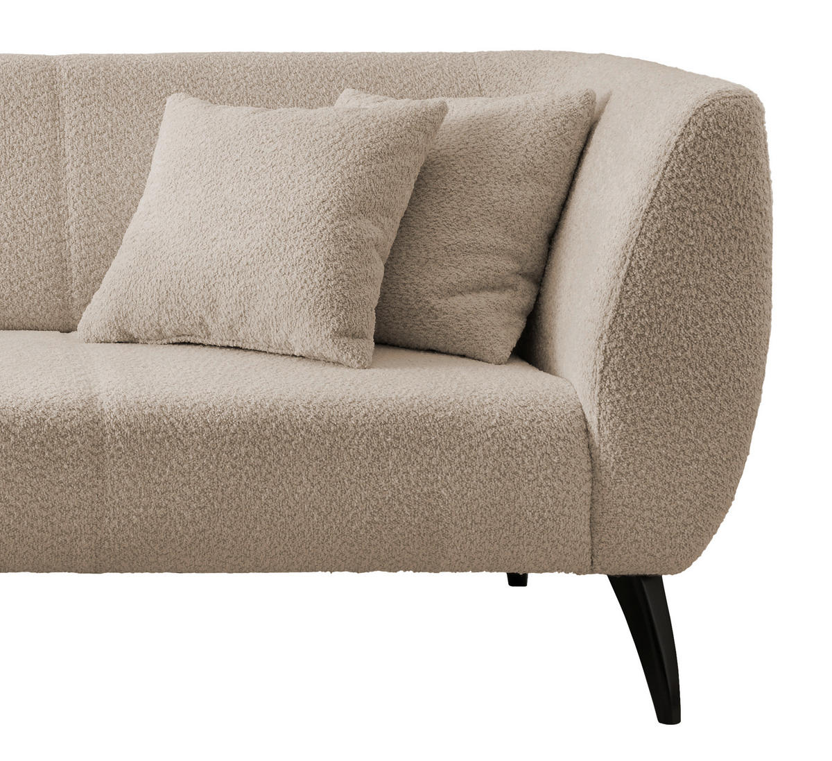 ECKSOFA  in Bouclé Beige  160/264 cm  - Beige/Schwarz, MODERN, Holz/Textil (160/264cm) - MID.YOU