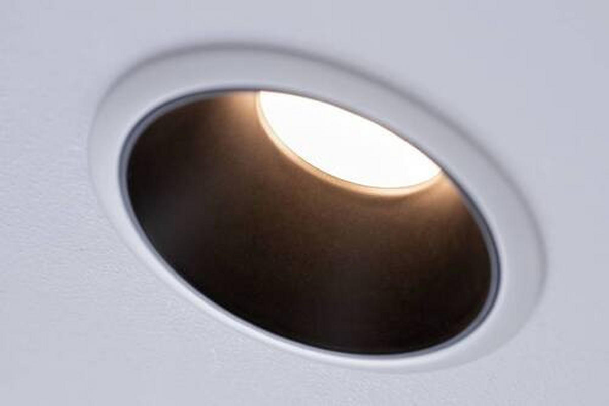 LED-EINBAUSPOT SET 8,8 cm  - Schwarz/Weiß, Basics, Kunststoff/Metall (8,8cm) - Paulmann