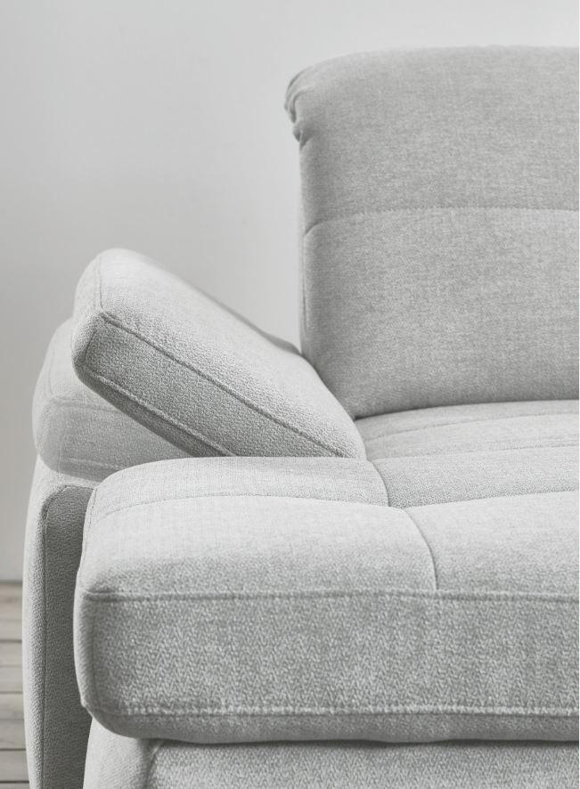 SAROKKANAPÉ fa, faalapú anyag szürke  - króm/szürke, Design, faalapú anyag/fa (195/371/260cm) - Beldomo Style