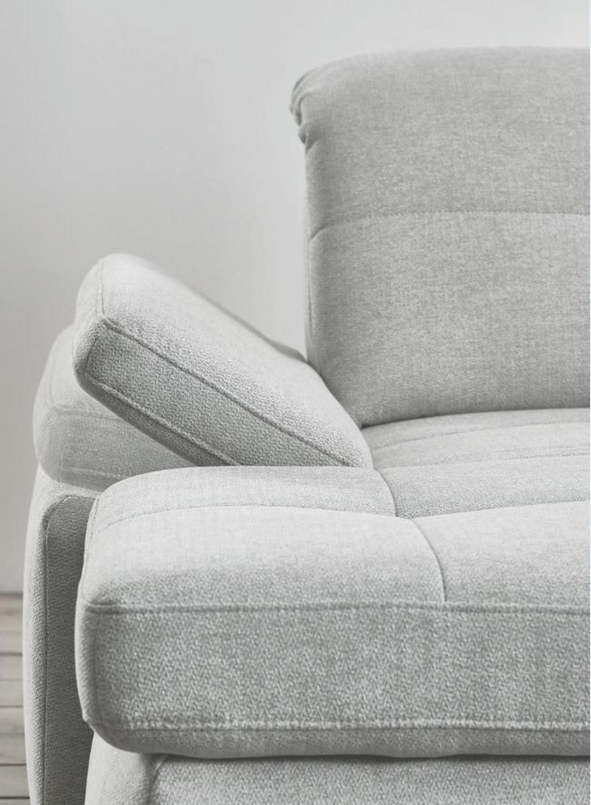 SAROKKANAPÉ fa, faalapú anyag szürke  - króm/szürke, Design, faalapú anyag/fa (195/371/260cm) - Beldomo Style