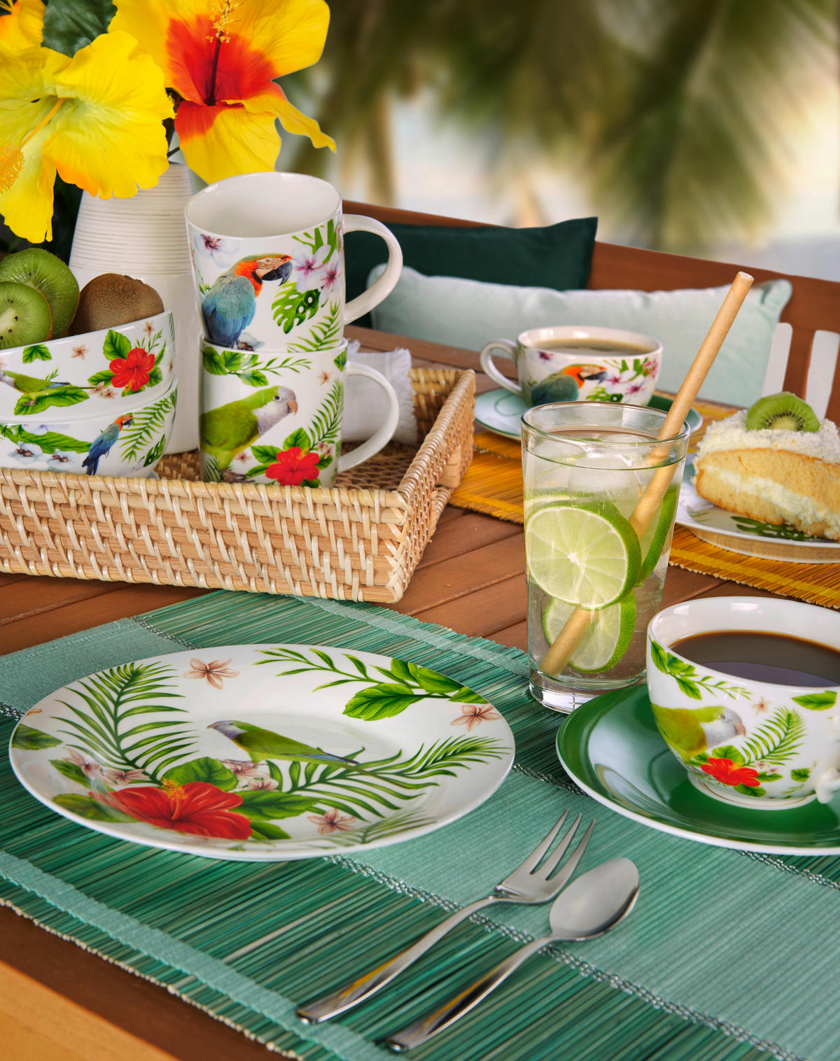 GARTENSET 10-teilig  - Naturfarben/Weiß, LIFESTYLE, Holz/Textil - Ambia Garden