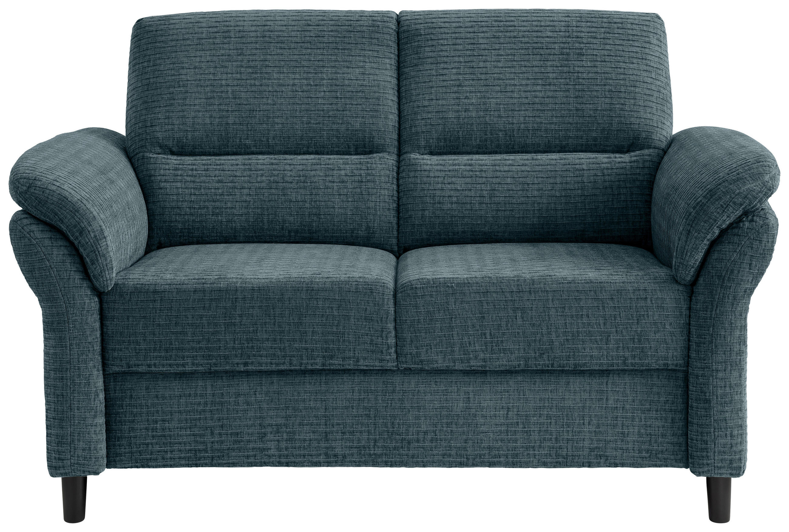 2-SITZER-SOFA Mikrofaser Blau  - Blau/Schwarz, MODERN, Holz/Textil (147/90/89cm) - Livetastic