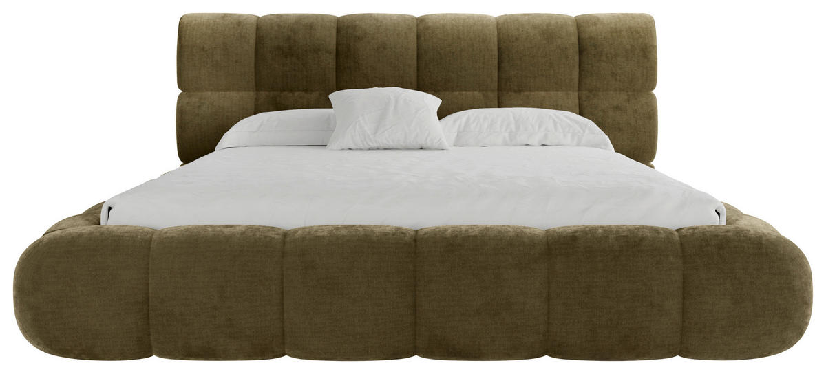 POLSTERBETT 120/200 cm,  in Waldgrün, Lattenrost, Bettkasten,  - Waldgrün/Schwarz, Design, Holz/Textil (120/200cm) - Chameo