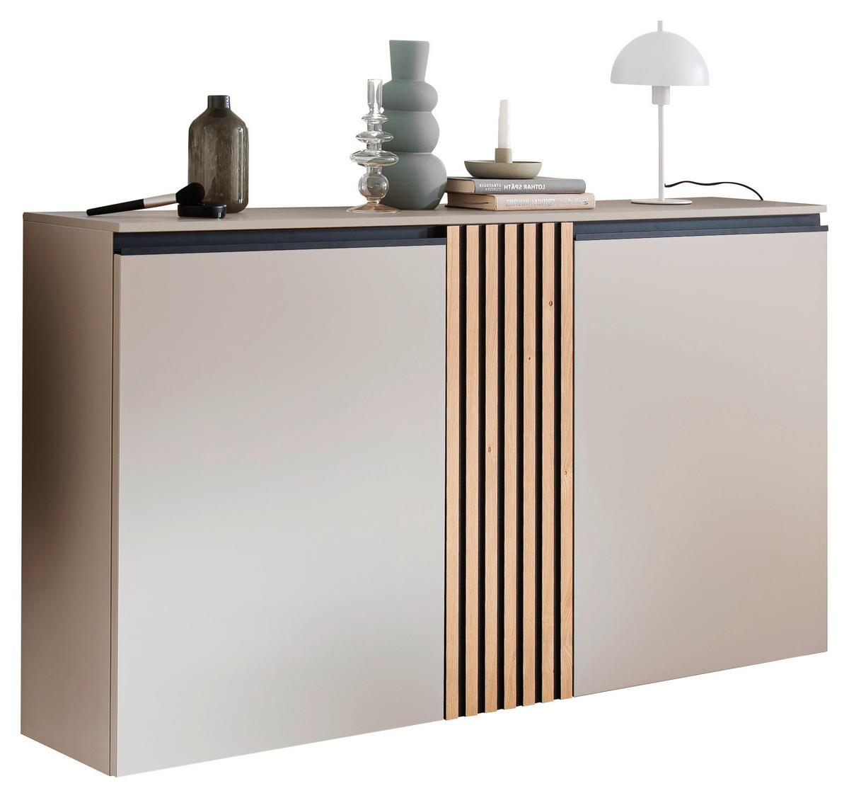 HÄNGESCHUHSCHRANK Wildeiche furniert Eichefarben, Greige  - Greige/Eichefarben, Design, Holz/Holzwerkstoff (147/82/30cm) - Moderano