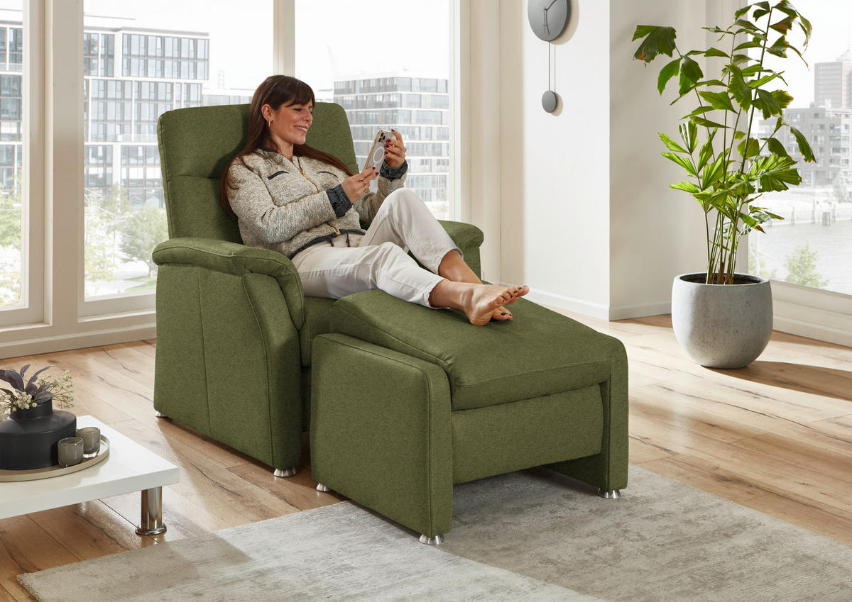 SESSEL in Flachgewebe Grün  - Alufarben/Grün, KONVENTIONELL, Textil/Metall (90/100/89cm) - Beldomo Comfort
