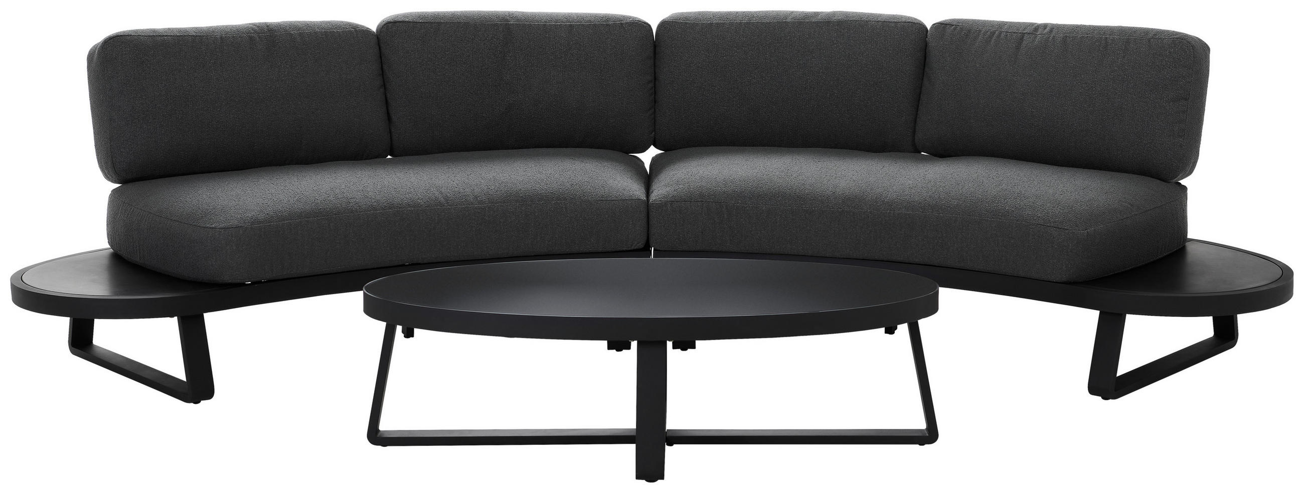 LOUNGE GARNITURA  antracit   - antracit, Design, metal (190/98/63,5cm) - Amatio