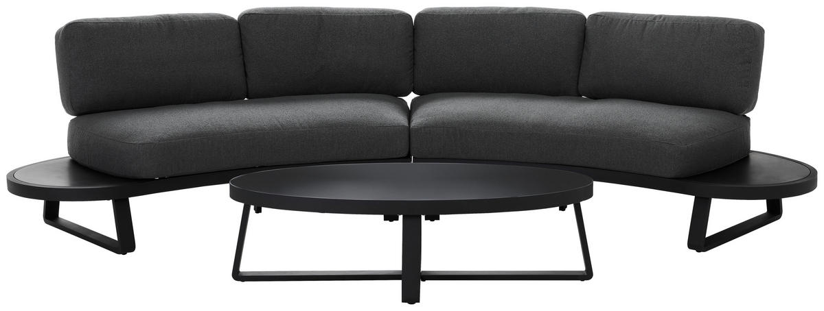 LOUNGE GARNITURA  antracit   - siva/antracit, Design, metal/tekstil (190/98/63,5cm) - Amatio