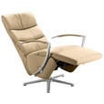 RELAXSESSEL in Leder Hellbraun  - Chromfarben/Hellbraun, Design, Leder/Metall (64/112/80cm) - Cantus