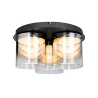 Plafonieră Cu Led - negru, Design, sticlă/metal (49/25cm) - Dieter Knoll