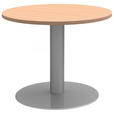 KONFERENZTISCH 90/90/72 cm  in Eichefarben, Alufarben  - Eichefarben/Alufarben, Design, Holzwerkstoff/Metall (90/90/72cm) - Moderano