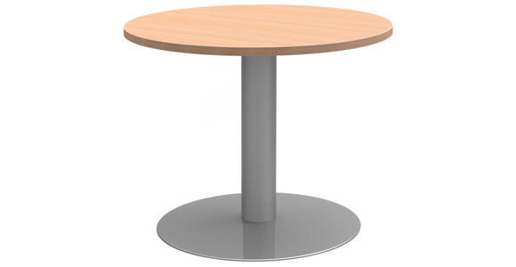 KONFERENZTISCH 90/90/72 cm  in Eichefarben, Alufarben  - Eichefarben/Alufarben, Design, Holzwerkstoff/Metall (90/90/72cm) - Moderano