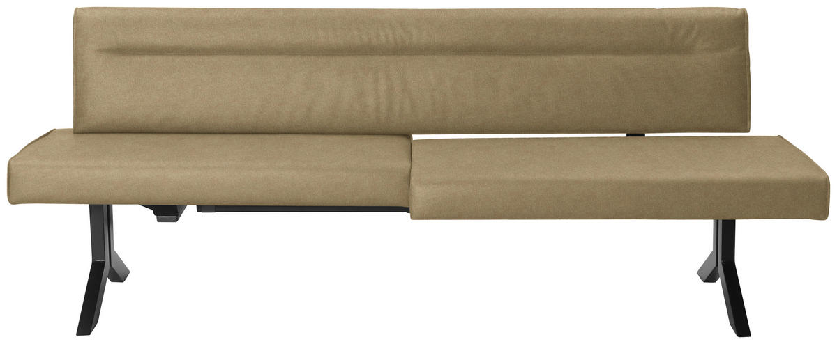 SITZBANK in Metall, Textil Olivgrün  - Schwarz/Olivgrün, Konventionell, Textil/Metall (220/87/70-86cm) - Moderano
