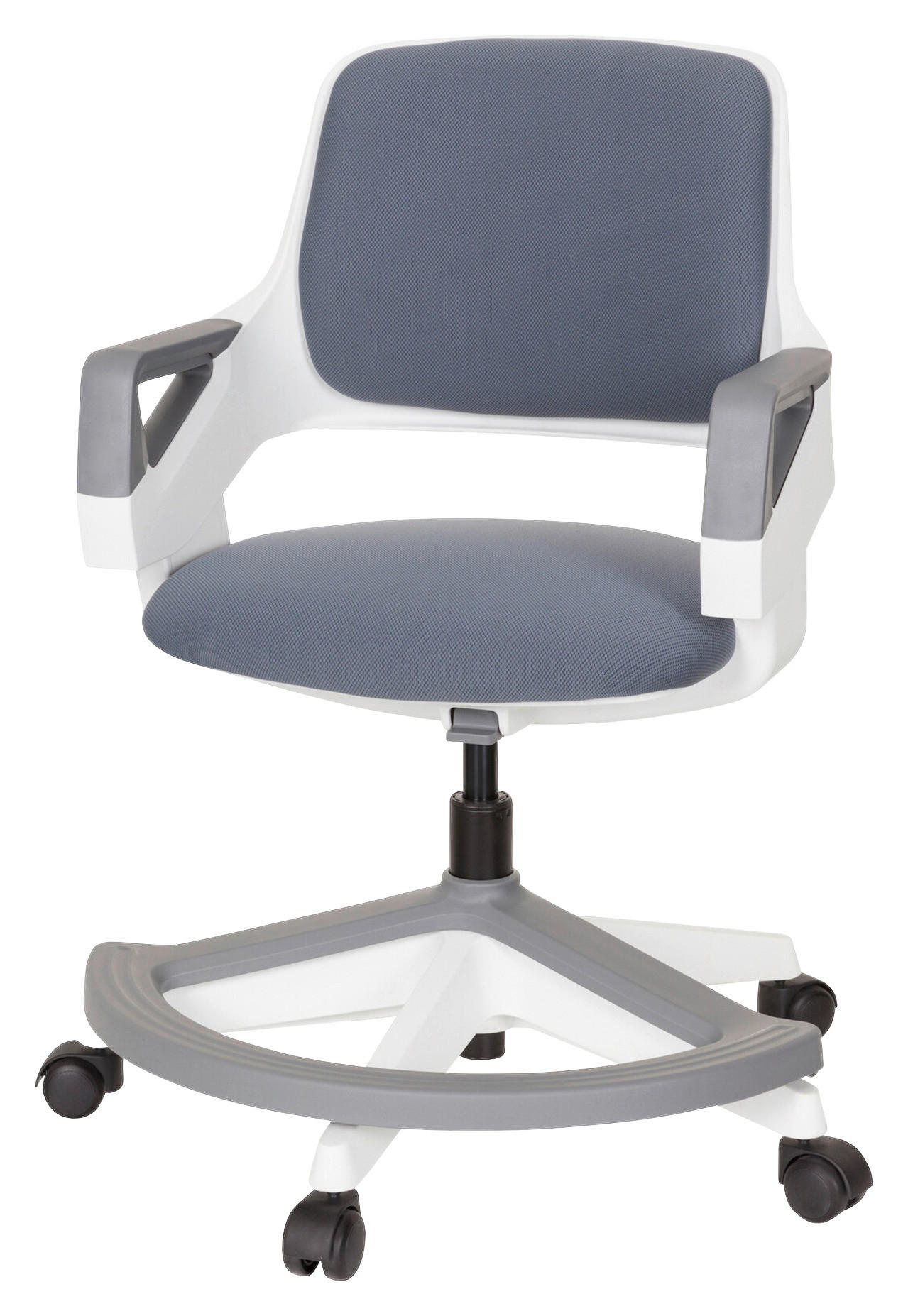 JUGENDDREHSTUHL Grau  - Weiß/Grau, Basics, Kunststoff (53/80-93/60cm) - MID.YOU