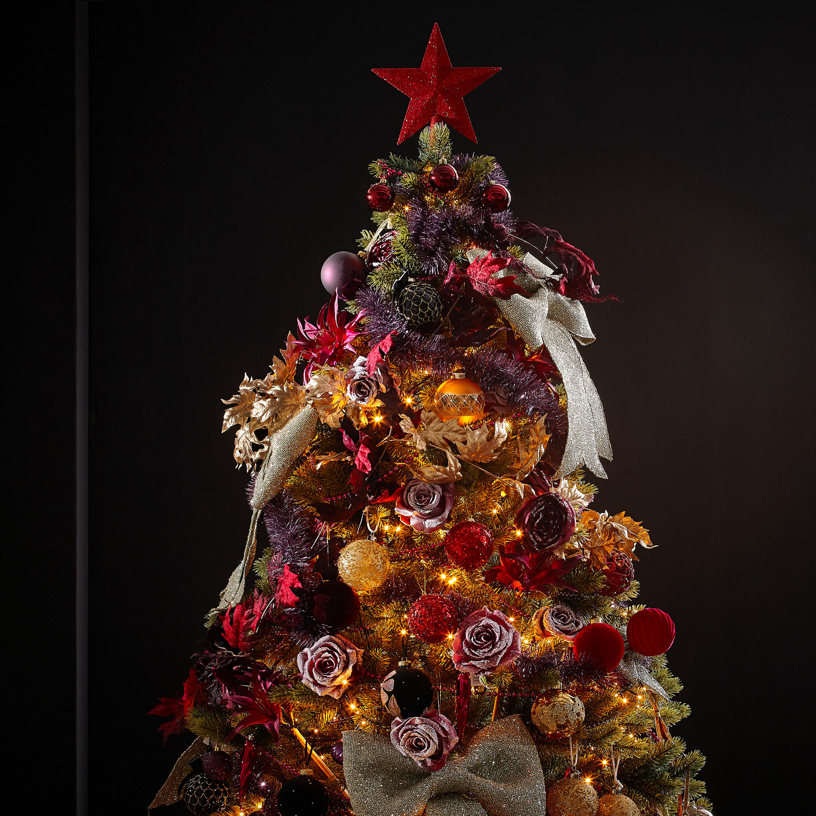 SADA VÁNOČNÍCH KOULÍ  42dílné - tmavě červená/červená, Trend, sklo - X-Mas