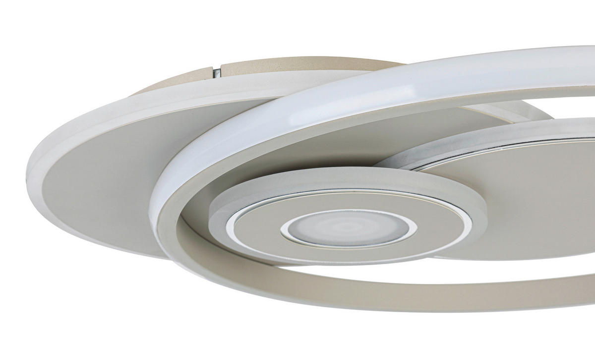 DECKENLEUCHTE 50/42,5/6,5 cm   - Sandfarben/Weiß, Trend, Kunststoff/Metall (50/42,5/6,5cm) - Novel