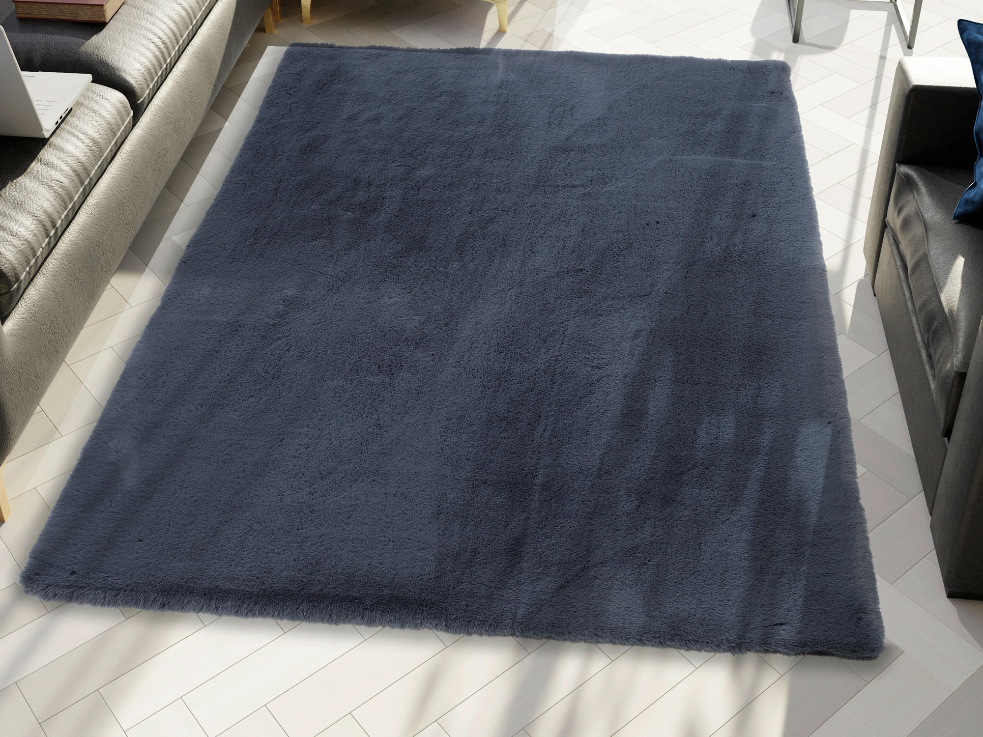 HOCHFLORTEPPICH 67/130 cm Silky Haven Dunkelgrau - Dunkelgrau, Design, Textil (67/130cm) - Novel