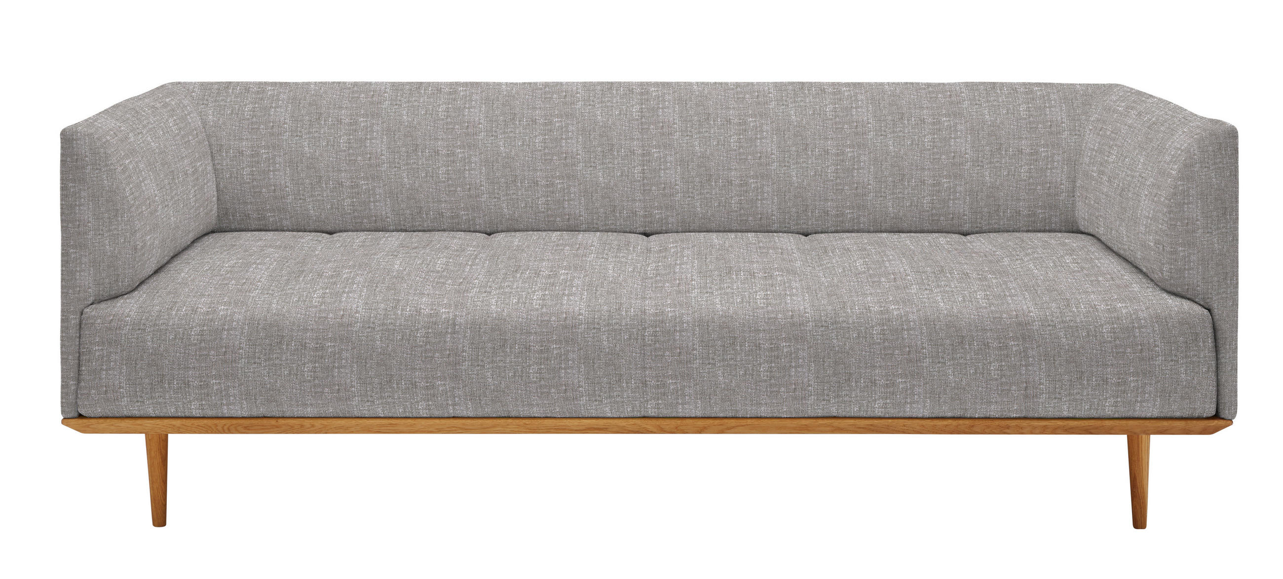 BIGSOFA Flachgewebe Grau  - Grau, MODERN, Holz/Textil (220/77/120cm) - Joka