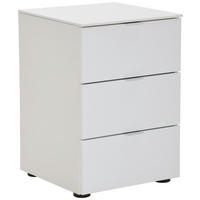 NACHTSCHRANK 40/58/40 cm  - Weiß Hochglanz/Alufarben, MODERN, Holzwerkstoff/Kunststoff (40/58/40cm) - Moderano