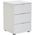 NACHTSCHRANK 40/58/40 cm  - Weiß Hochglanz/Alufarben, MODERN, Holzwerkstoff/Kunststoff (40/58/40cm) - Moderano