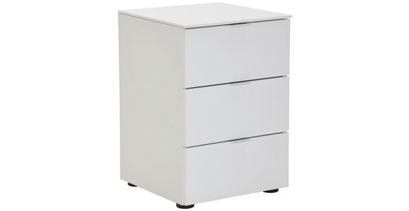 NACHTSCHRANK 40/58/40 cm - Weiß Hochglanz/Alufarben, MODERN, Holzwerkstoff/Kunststoff (40/58/40cm) - Moderano