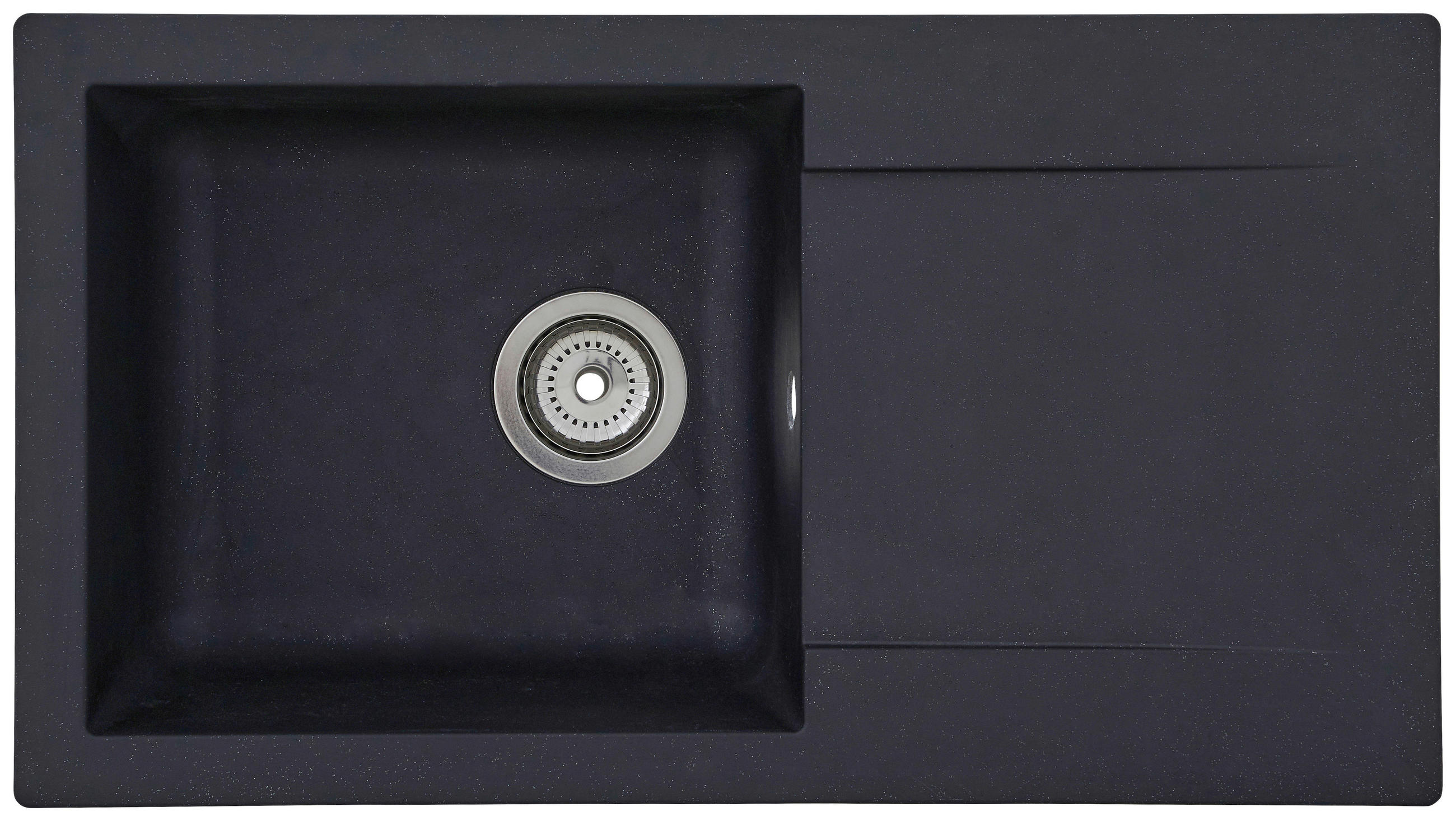 SPÜLE 1712DENVER78X44S  - Schwarz, Trend, Glas/Kunststoff (78/17/43,5cm) - Respekta
