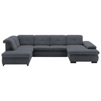 WOHNLANDSCHAFT in Webstoff Anthrazit  - Anthrazit/Schwarz, Design, Textil/Metall (210/337/174cm) - Beldomo Style