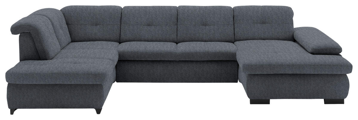 WOHNLANDSCHAFT in Webstoff Anthrazit  - Anthrazit/Schwarz, Design, Textil/Metall (210/337/174cm) - Beldomo Style