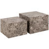 COUCHTISCHSET quadratisch Hellbraun, Greige  - Hellbraun/Greige, Design, Holzwerkstoff (50-58/50-58/33-40cm)
