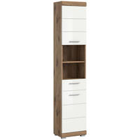 HOCHSCHRANK 37/191/31 cm  - Chromfarben/Weiß Hochglanz, MODERN, Holzwerkstoff/Kunststoff (37/191/31cm) - MID.YOU