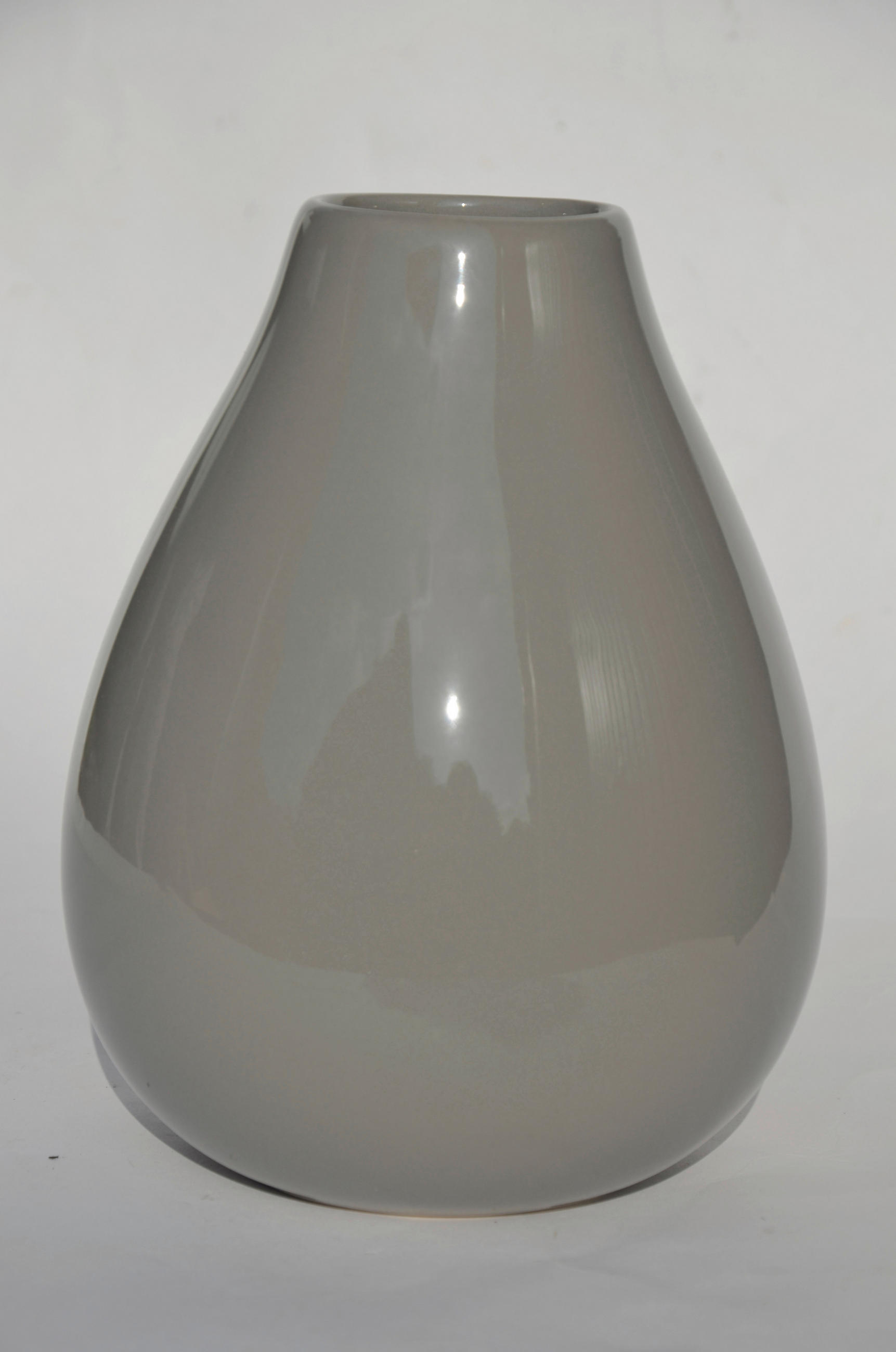 VASE  - Grau Hochglanz, Basics, Keramik (18/24/18cm)