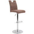 BARHOCKER Mikrofaser Beige Sitzfläche 360° drehbar, mit Griff  - Chromfarben/Beige, KONVENTIONELL, Textil/Metall (38/97-119/50cm) - Carryhome