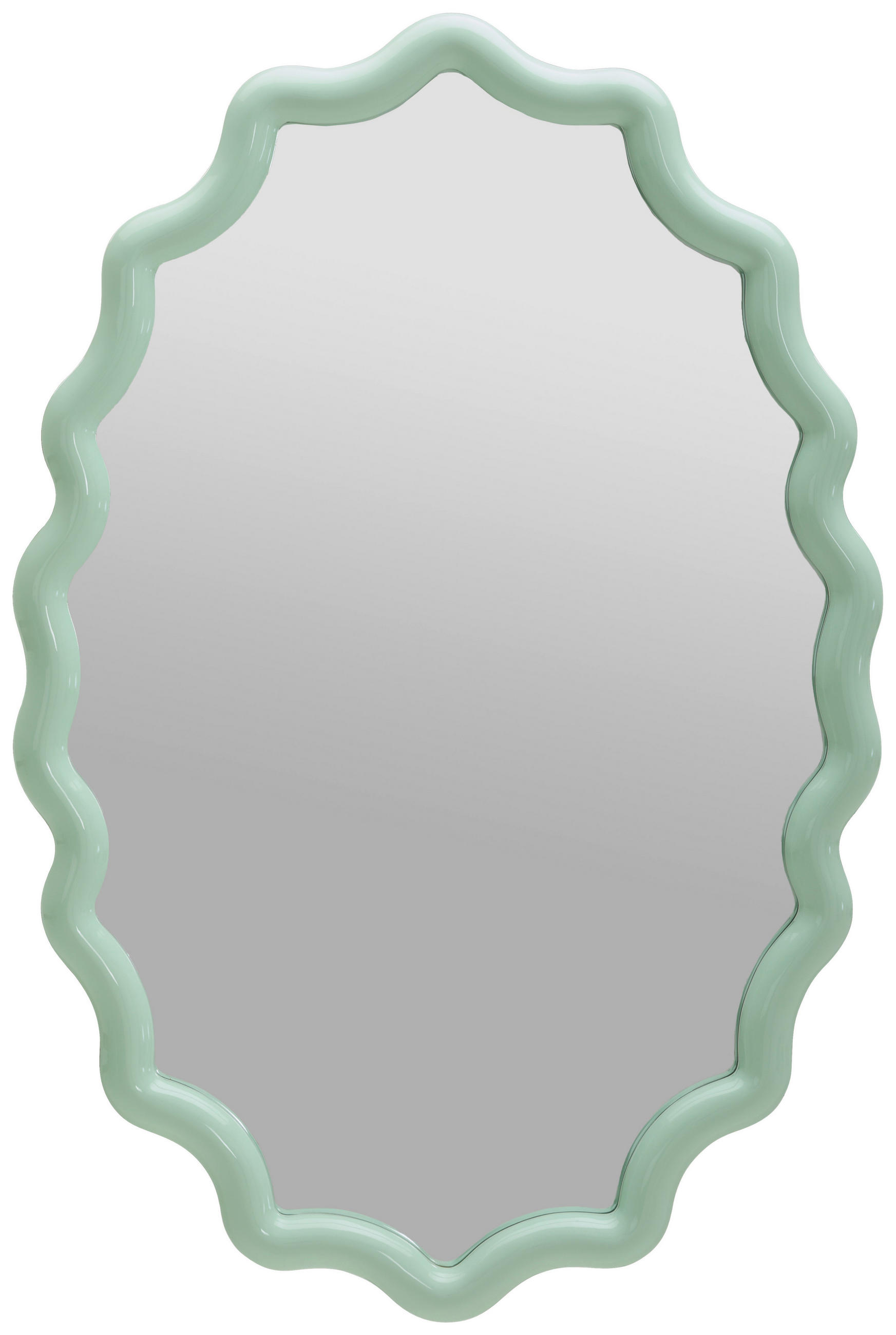 WANDSPIEGEL 80/120/4,5 cm    in wellenförmig  - Grün, Design, Glas/Holzwerkstoff (80/120/4,5cm) - Novel